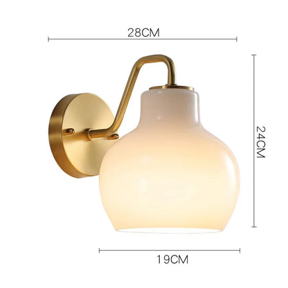 French vintage Cream Glass chandelier Nordic ring Calabash pear pendant lamp