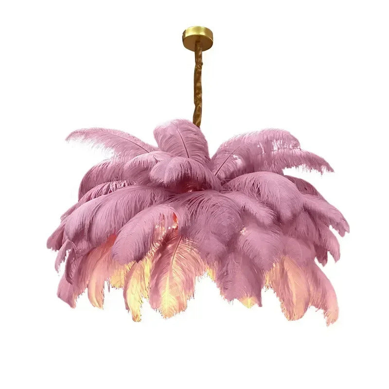 Ostrich Feather Chandelier Decor hall light