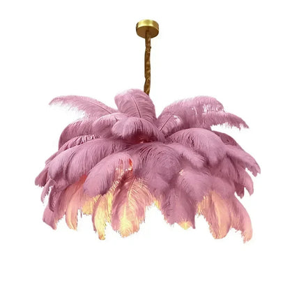 Ostrich Feather Chandelier Decor hall light