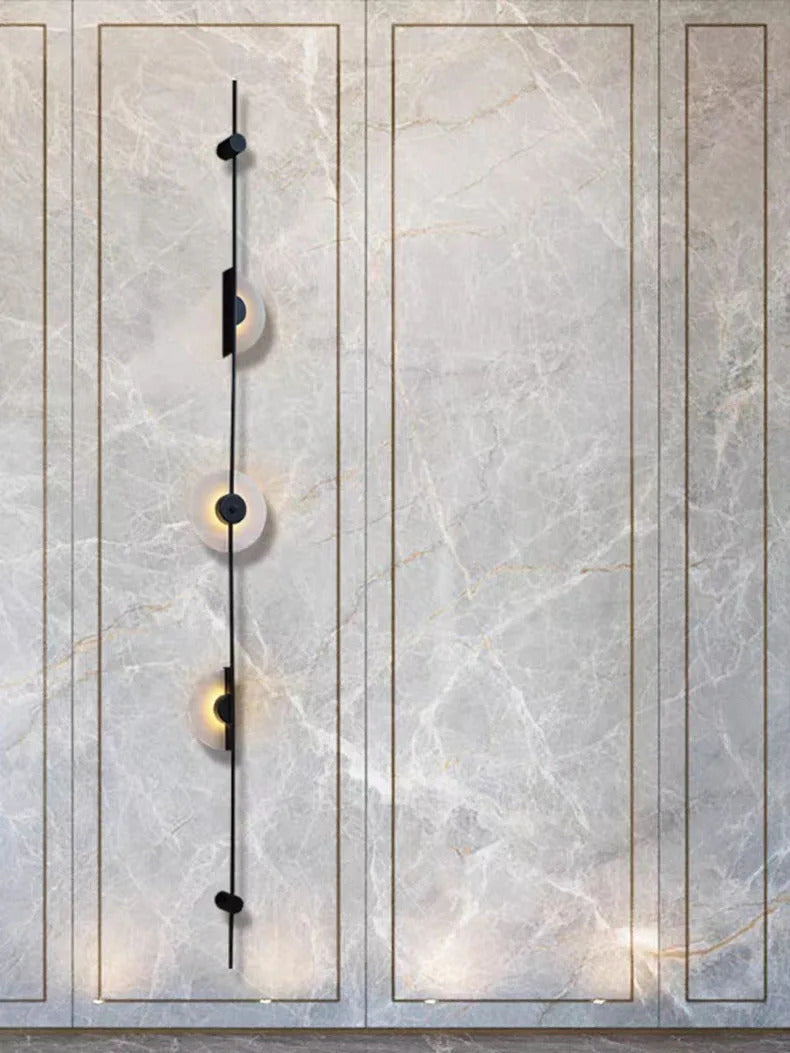 Alabaster Vertical Wall Lamp Modern Mable Wall Art Black Led Acrylic Circle Wall Lamp