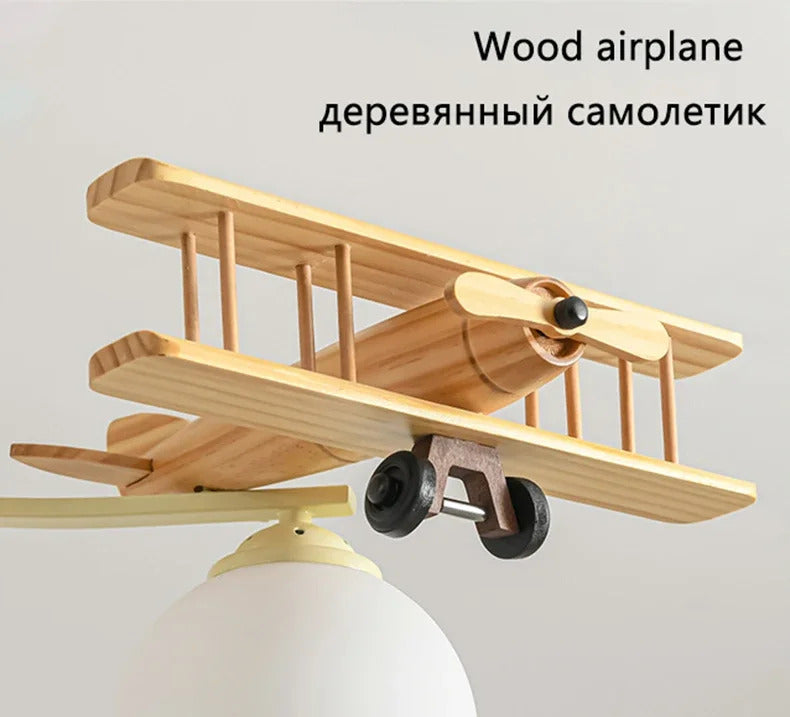 Airplane Chandelier Ceiling lamp Wooden Airplane Pendant Light