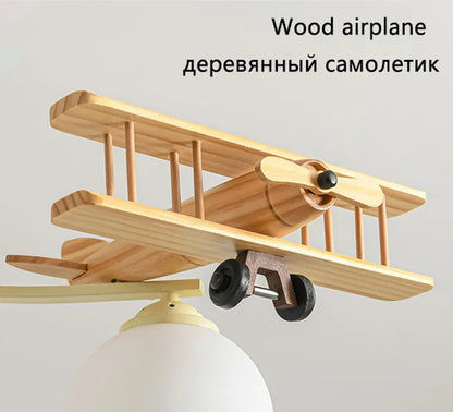 Airplane Chandelier Ceiling lamp Wooden Airplane Pendant Light