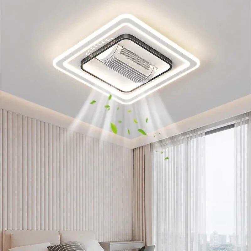 Invisible leafless LED ceiling fan light bedroom hotel remote control hanging lamp