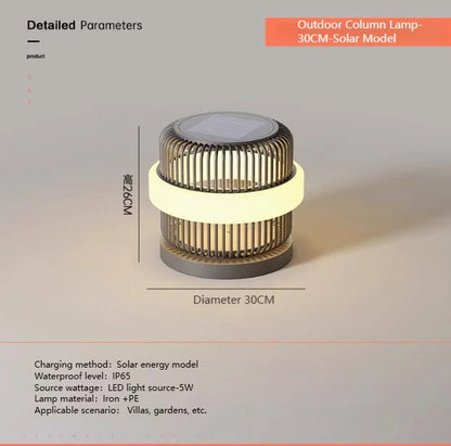 Outdoor wall column head lamps Waterproof solar floor lights  Pillar Wall lighting LED