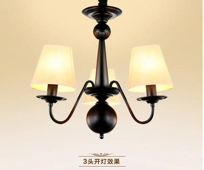 Ameican Black Rustic Chandelier Hotel Salon Hanging Lamp