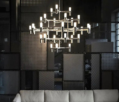 Crown Major Chandelier Nordic Tube Silver Chandelier Modern Led Luxury Chandelier
