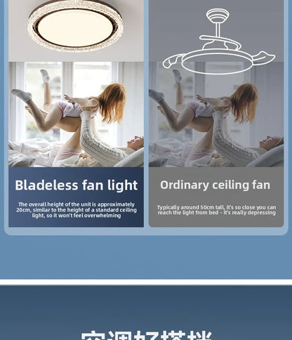 Light Luxury Bladeless Fan Light Modern Minimalist Creative Room Ceiling Light