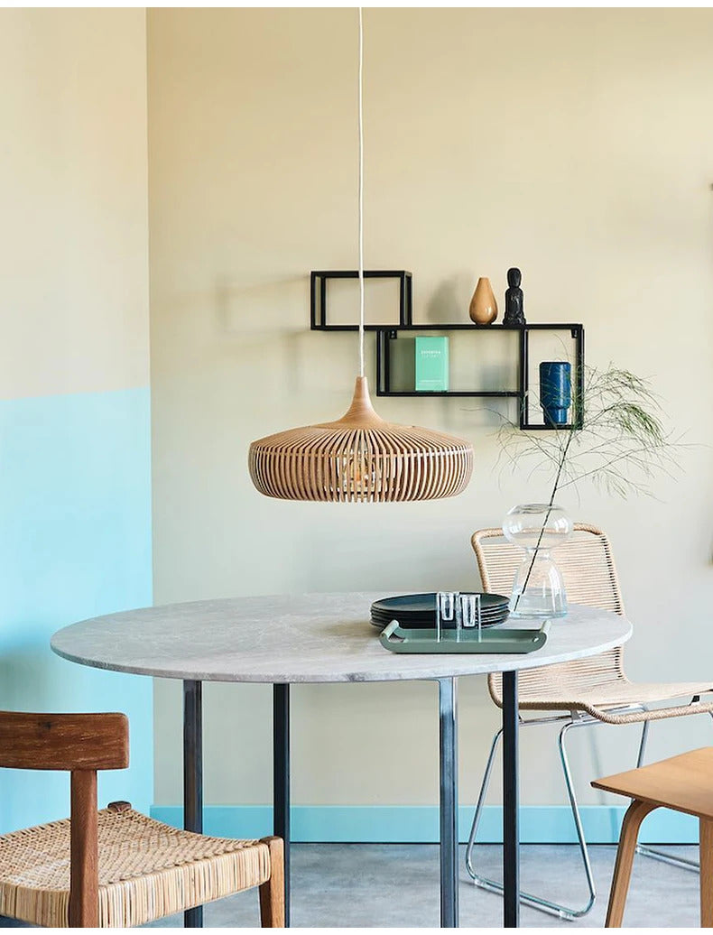 Clava Dine log Wood Pendant lamp birdcage denmark designer lamp for Dining Room Study Living Room Table Decoration loft lamp