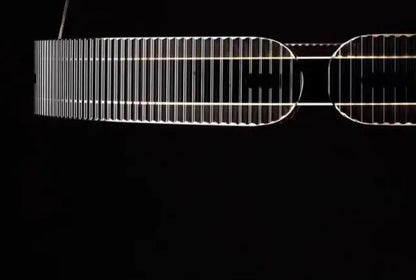 Modern black round chandelier Nordic simple glass lampshade ring LED pendant lights