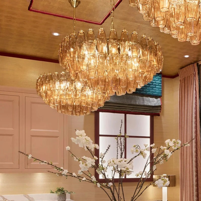 Round Cloud Glass Chandelier
