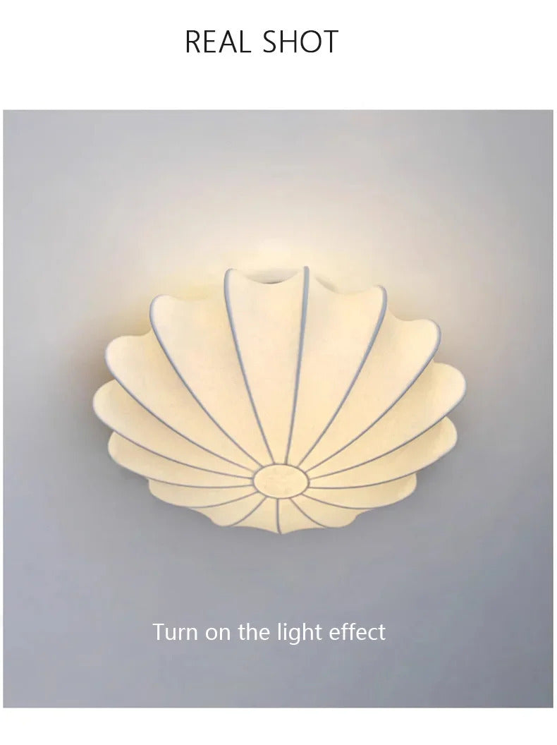 Wabi Sabi Silk Ceiling Lamps Living Room Bar Home Decor Lighting