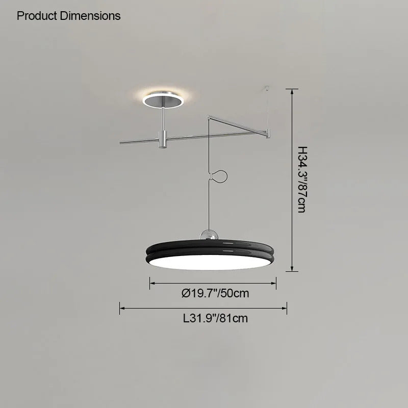 Dining table light modern chandelier Round Reading Desk Light