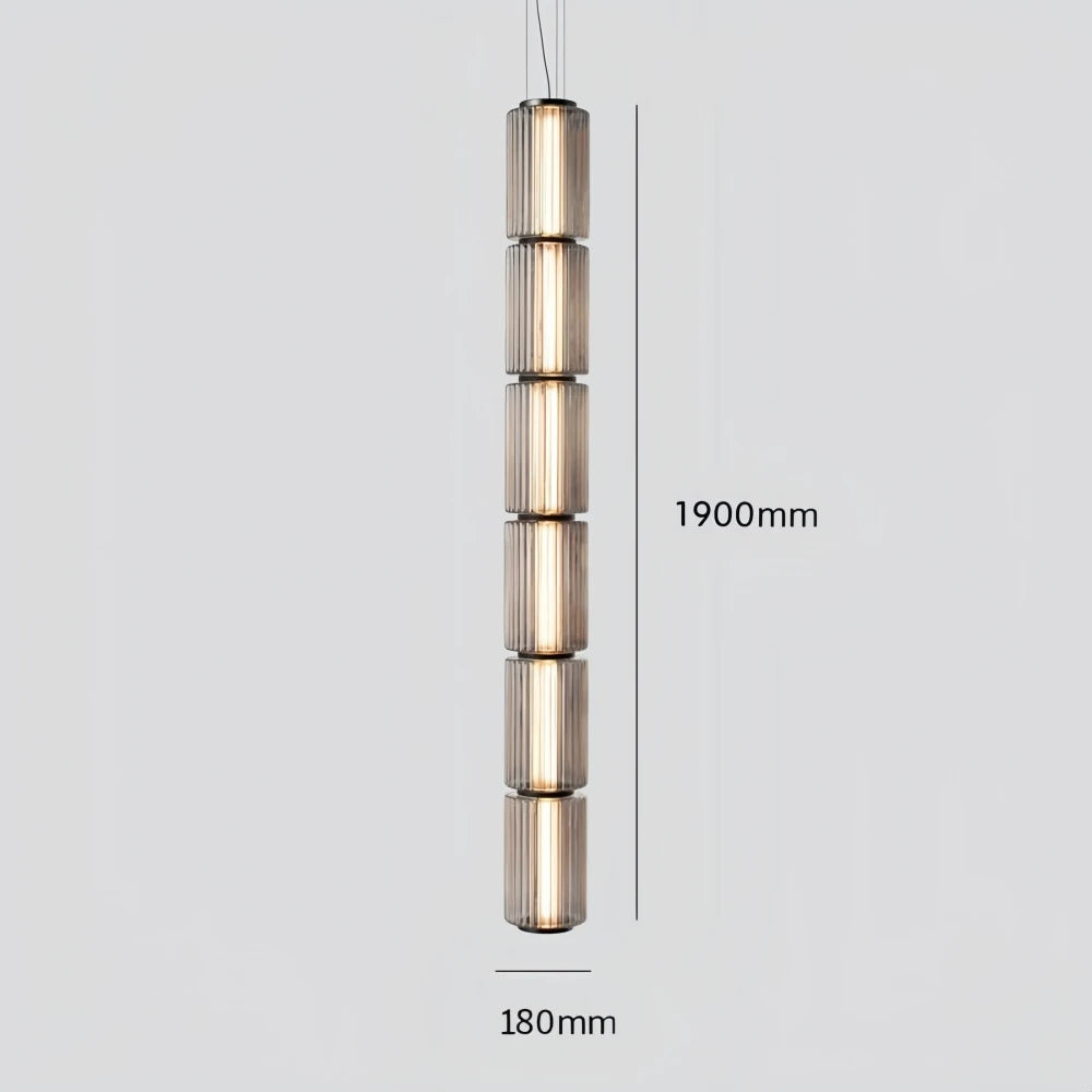 Restaurant Long Stripe Pendant Light Smoke Gray Glass Lampshade Nordic Led Hanging Light Living Dining Room Decor Pendant Lamp