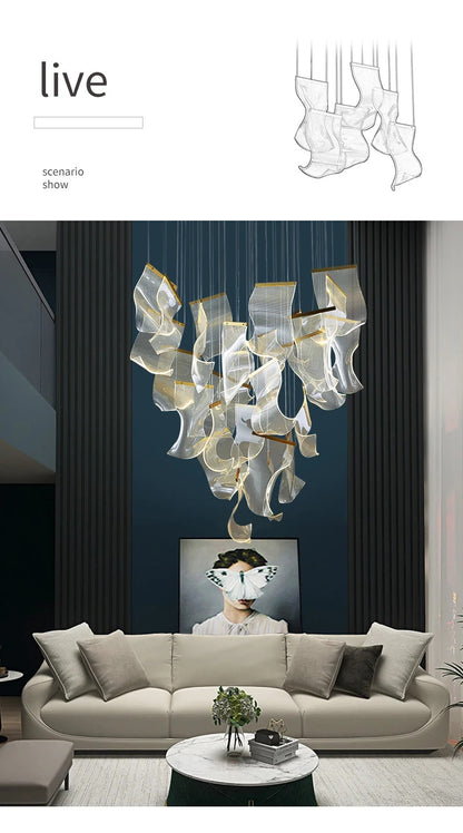 Rinkle Suspended Lights Modern Guide stairwell Chandelier