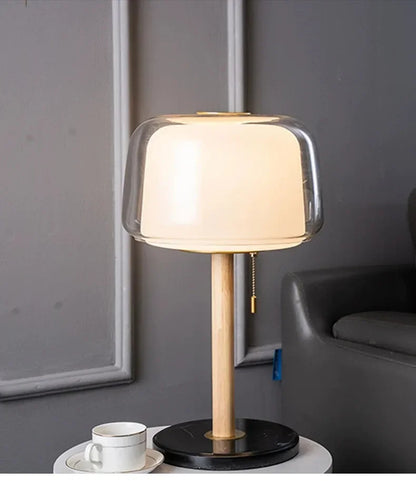 Nordic Bedroom Bedside Lamp Simple Cream Style Modern Design Room Decoration Study Glass LED Table Lamps