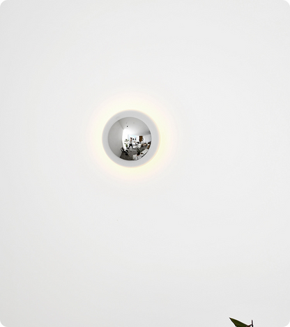 Minimalist Plated Silver Luxurious Wall Lamp Modern Simple Circular Lunar Eclipse sconce