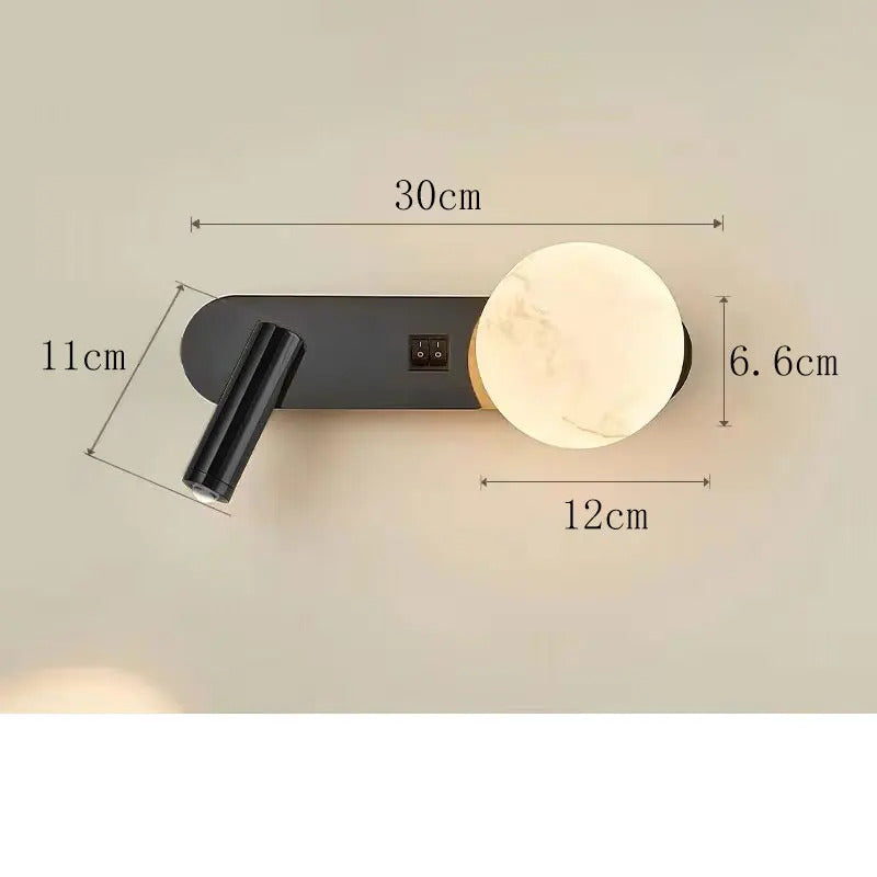 Nordic minimalist bedside wall light Modern moon with spotlights Adjustable wall lamps