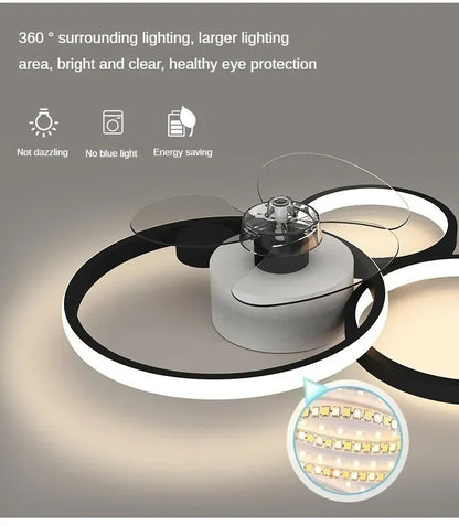 Nordic Ceiling Fan Lamp Home Living Room Modern Minimalist Restaurant Ceiling Lamp