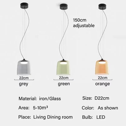 Vintage Glass Lampshade Pendant Lamp Simple Orange Pendant Lamp