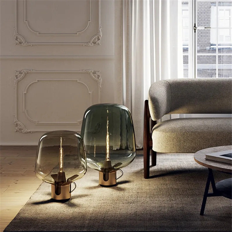 Post modern glass table light Italian Designer simple Amber art ambient office desk lamps