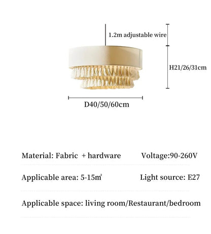 Bohemian Fabric Pendant Lamp Living Room Bedroom lighting