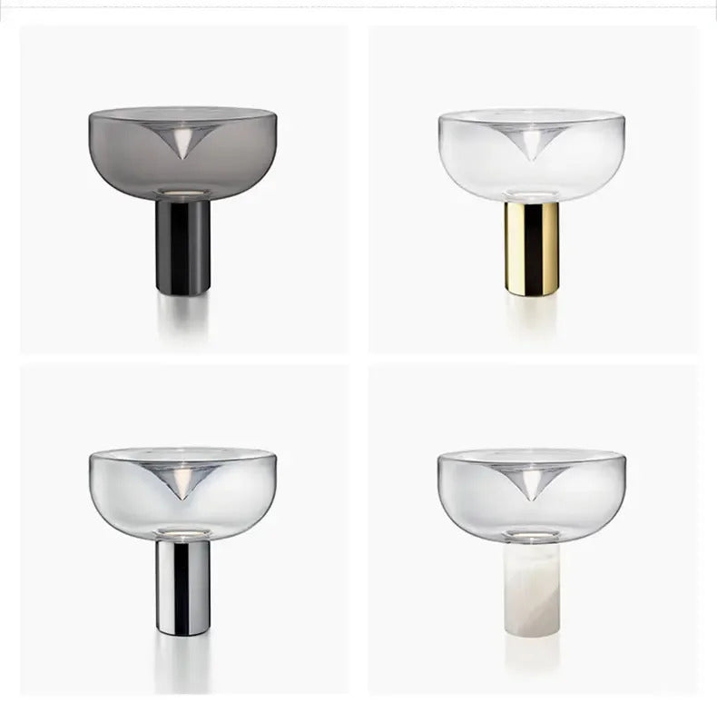 Modern Simple Bedside Table Lamp Nordic Light Luxury Radar Design Model Living Room Bedroom Bedside Light Glass Decorative LED