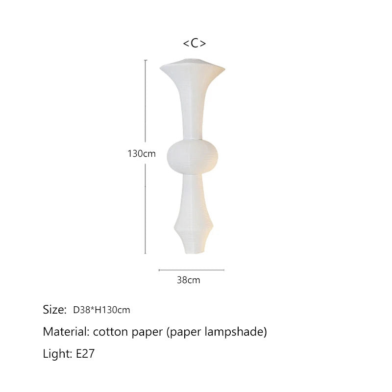 Nordic Wabi Sabi Wind Rice Paper Led Pendant Lights Living Room Bedroom Corner Chandelier