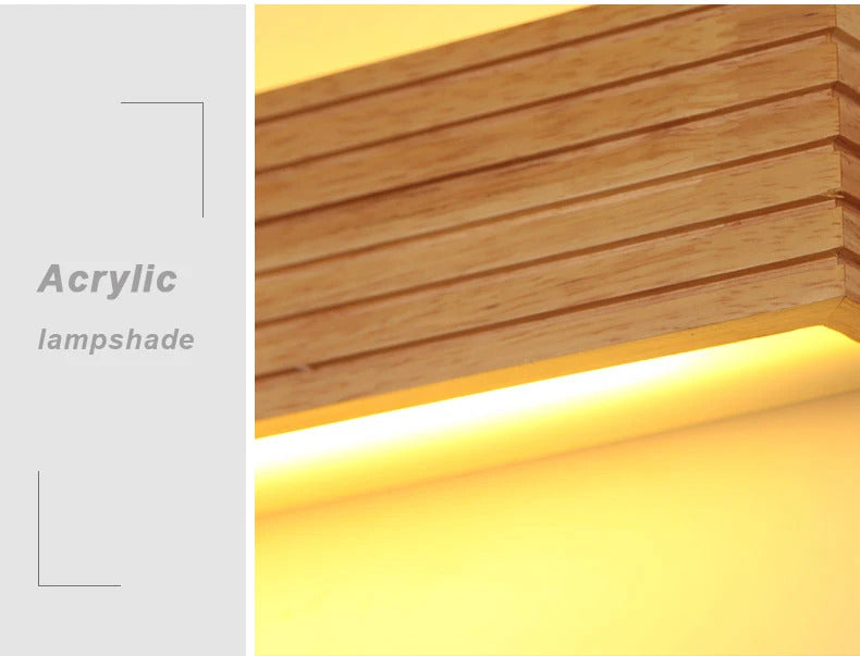 Modern Bathroom Mirror Wall Lamps Nordic Solid Wooden Linear LED Sconce light