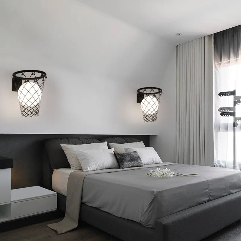 Basketball Wall Light Children boys Bedroom Wall Lamp Kids study Loft Sconce Light
