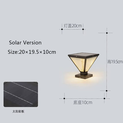 Outdoor Solar Tapered Pillar Lights Light Control Garden Light Sensor Outdoor Waterproof lamp