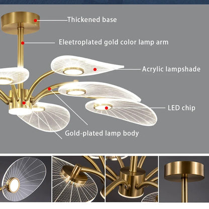 Nordic lotus ceiling light luxury Dining Room Decoration light