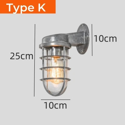 Outdoor Retro LED Wall Lamp E27 Industrial Vintage IP65 Waterproof Ceiling Sconce light