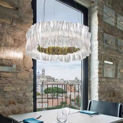 Accordéon Suspension pendant light LED pleated acrylic chandelier