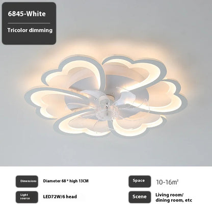 Modern Ceiling Fans with Lights, Fan Lamp Petal Ceiling Fan for Bedroom/Living Room