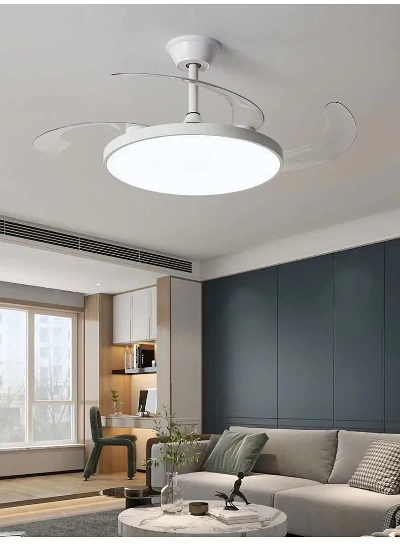 Ceiling Fan With Light Modern Remote Smart Invisible Ceiling Fan Bedroom Lamp