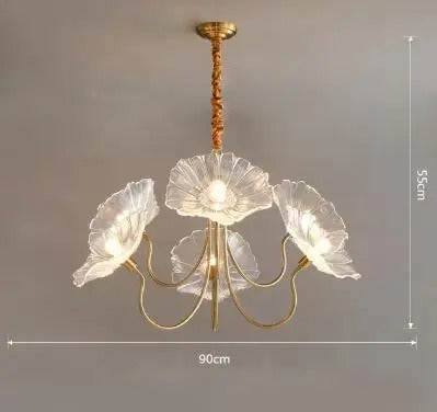 Lotus Flower Chandelier Modern Glass Flowers Led Chandelier