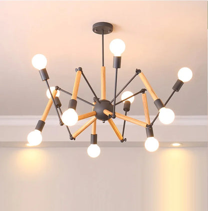 Vintage spider chandelier Nordic designer lustre industrial