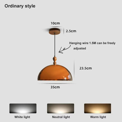 Vintage Brown Pendant Lamp Bauhaus Orange Pendant Light Retro Dining Table Hanging Lamp