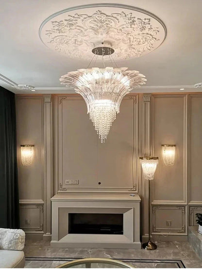 Modern Luxury Crystal Chandelier Hotel Villa Staircase Pendant Lamp