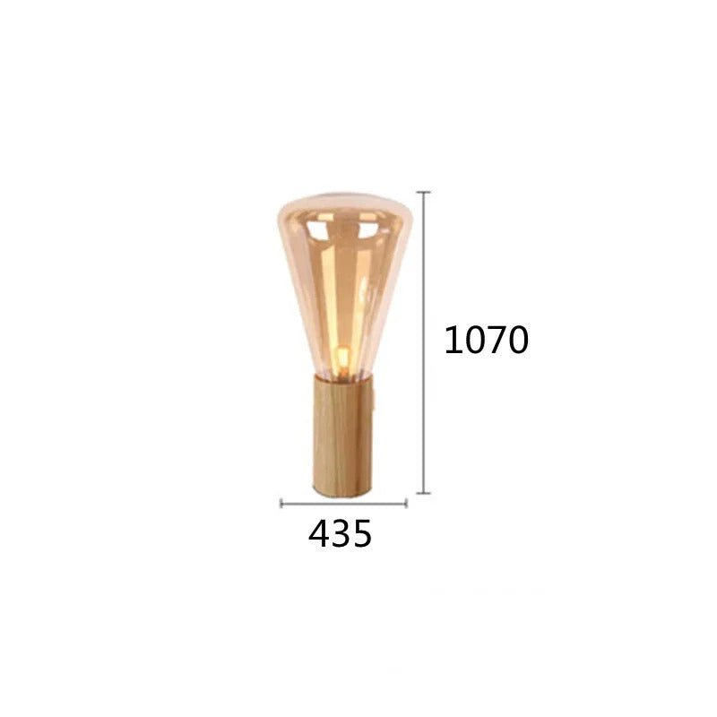 Muffins Table Light Creative Wood Lamp Art Deco amber grey Glass lamp Living Room Restaurant Hotel Bedroom beside Corner Lamp