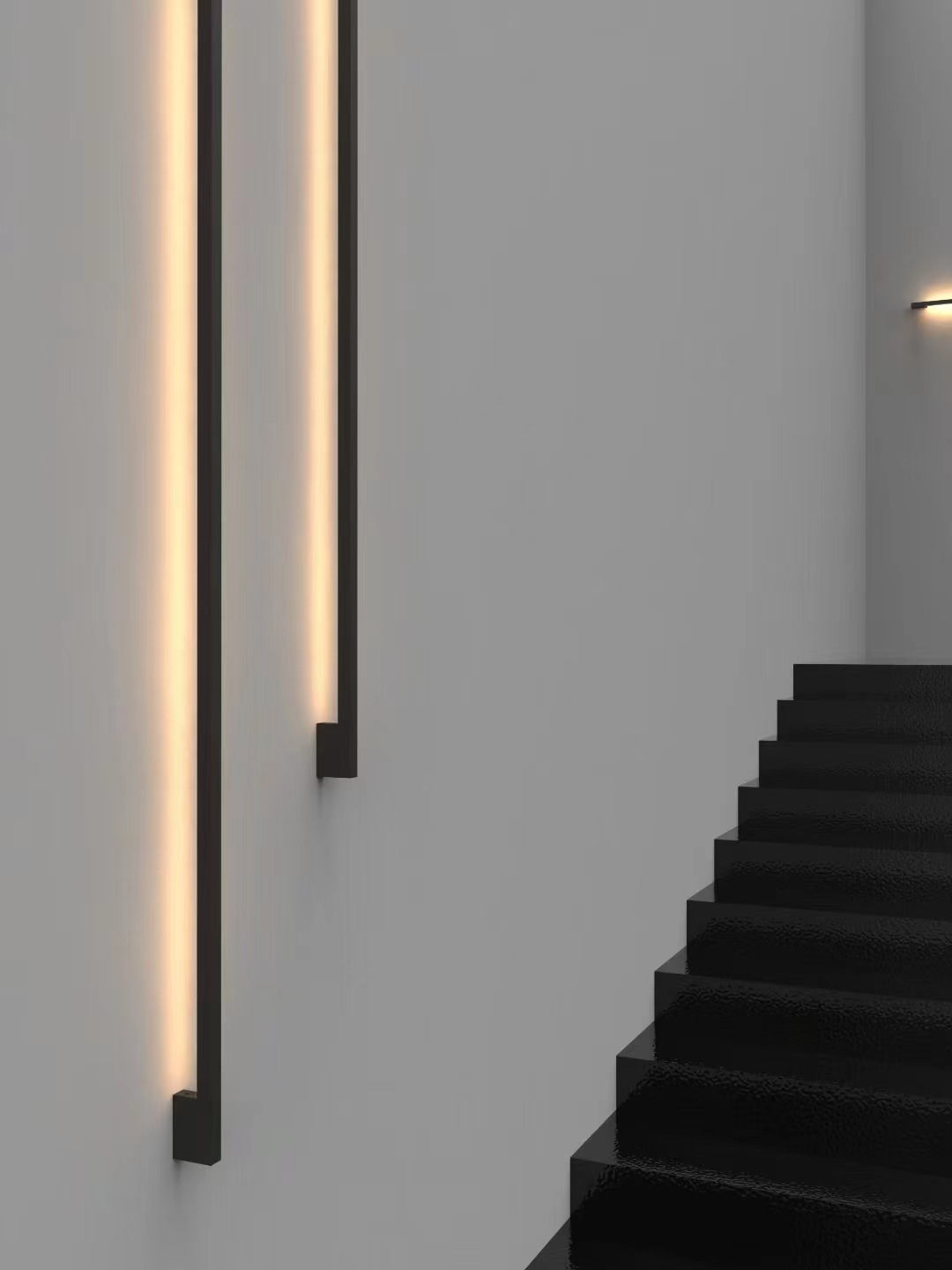 Modern Black Long Strip Wall Lamp Outdoor waterproof Corridor staircase wall light