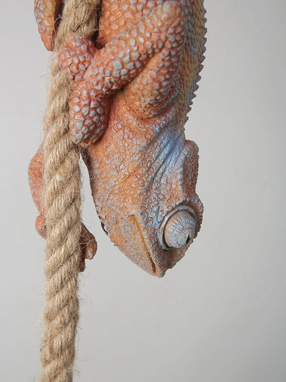 Resin chameleon pendant light Retro Hemp Rope Monkey Pendant Lamp