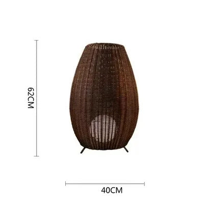 Natural handmade rattan floor lamp Japanese Outdoor waterproof Garden standing lamp