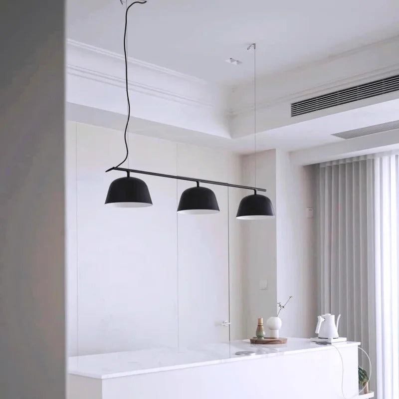 Danish designer Ambit rail pendant lamp Nordic black 3 heads long chandelier