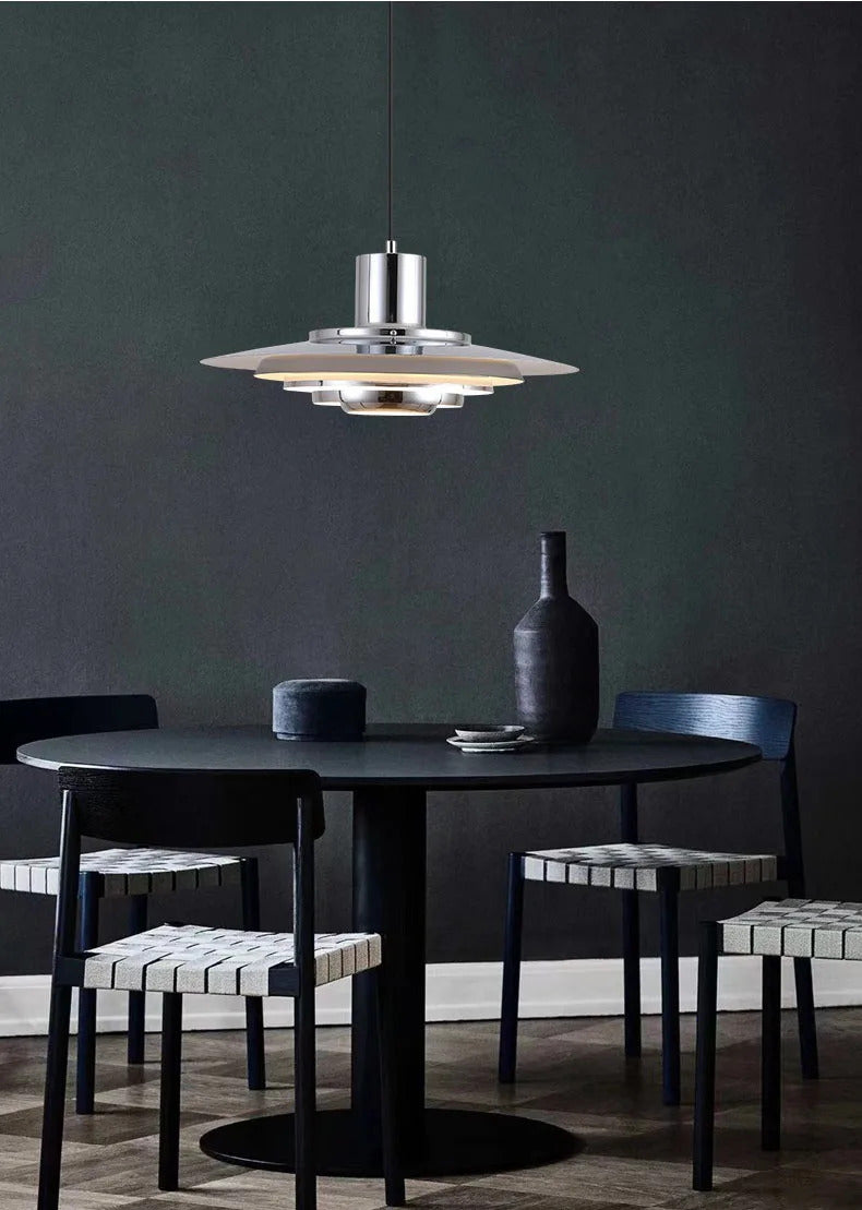 White Silver Aluminium E27 Pendant Lights Art Design For Dining Kitchen Bar Bedroom Cord Adjustable Hanglamp 110-220V