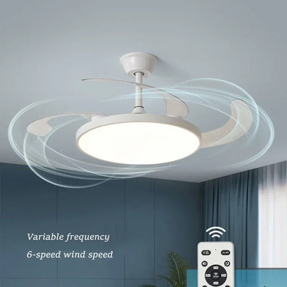 Ceiling Fan With Light Modern Remote Smart Invisible Ceiling Fan Bedroom Lamp