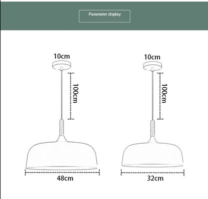 Nordic LED Modern Pendant Lights Iron Kitchen Dinning Room Hanging Lamp