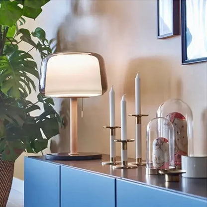 Nordic Bedroom Bedside Lamp Simple Cream Style Modern Design Room Decoration Study Glass LED Table Lamps