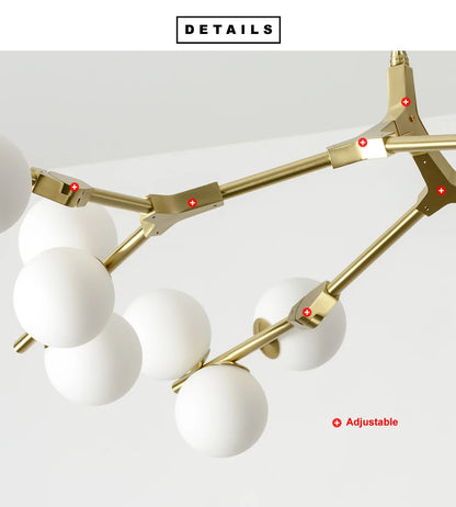 Nordic tree branch ball chandelier Modern white glass ball Led Pendant lights