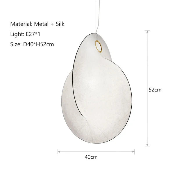 Japanese Silk Chandelier LED Wabi Sabi Pendant Lamp Living Room LED Cocoon Lamp